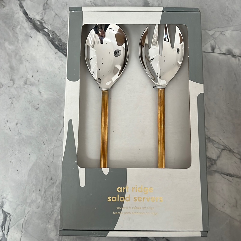 West Elm Art Brass Serving Utensils (Handmade) - Picture 2 of 4